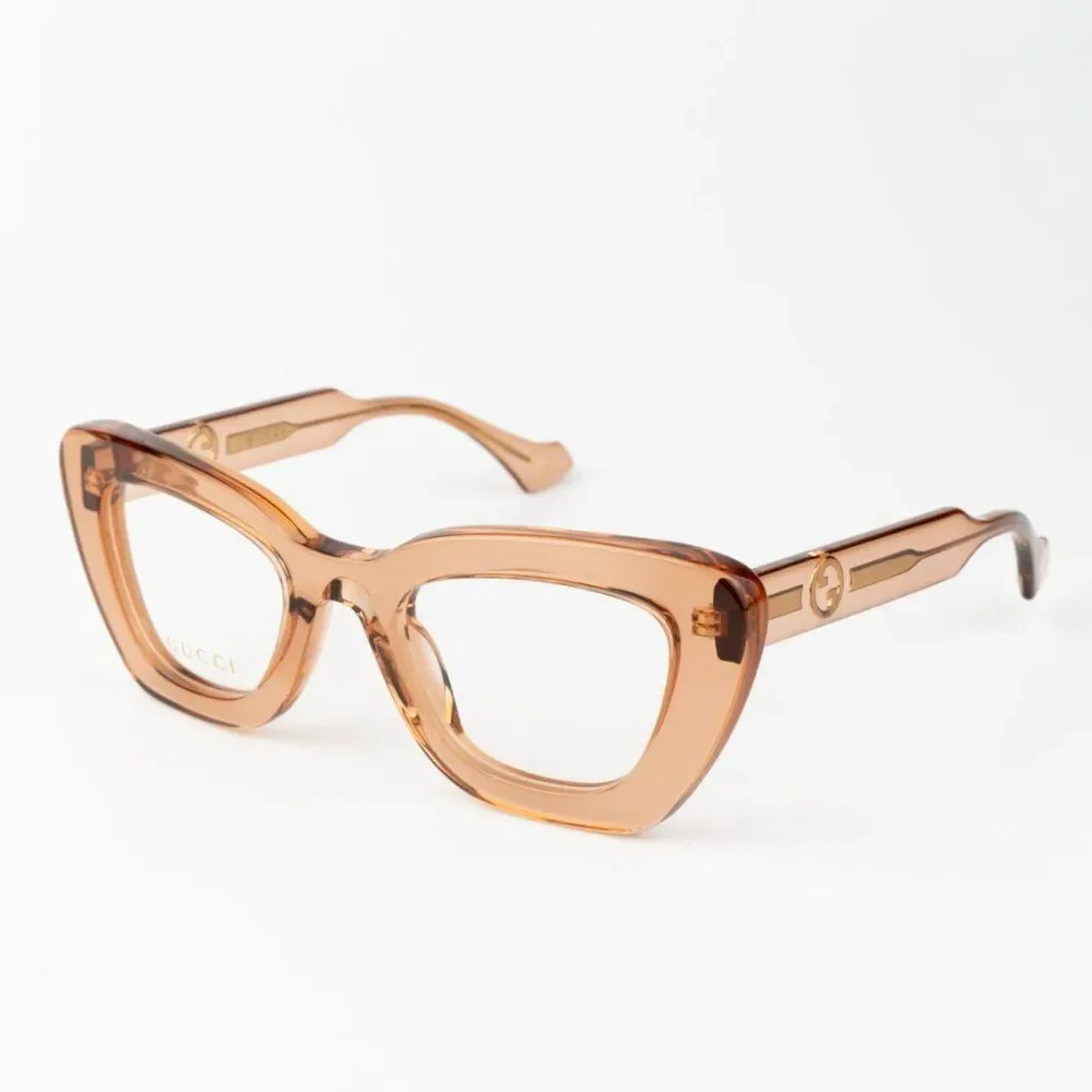 NEW Gucci GG1555O 004 Brown Women Cat Eye Eyeglasses GG 1555O